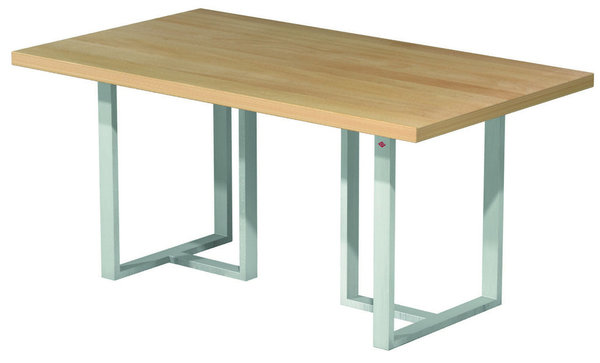 Kufentischgestell für Glas oder Massivholz TG85 Alu Edelstahl