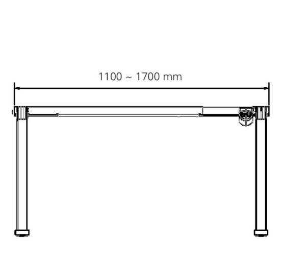 Schreibtisch-Gestell Pro 140 M elektrisch höhenverstellbar Alu